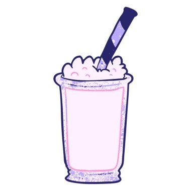 parlak neon renkli karikatür milkshake 'i