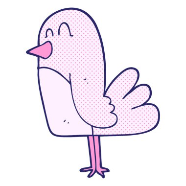 Parlak neon renkli serbest çizim çizgi film kuşu