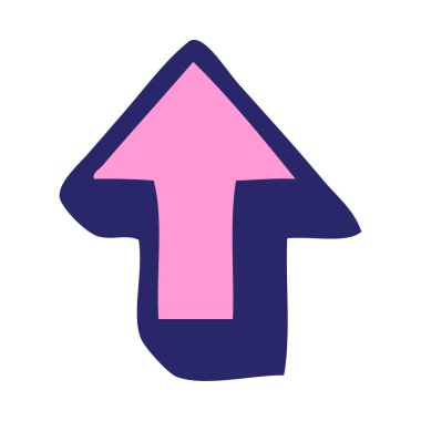 Parlak neon rengi bir okun sevimli çizgi filmi