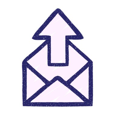 e-posta sembolü parlak neon rengi