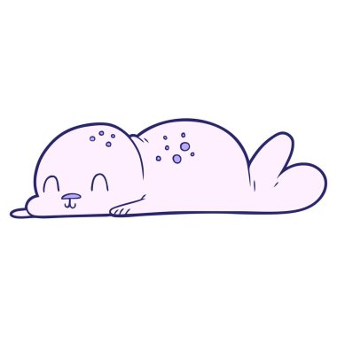 parlak neon renkli şirin fok yavrusu.