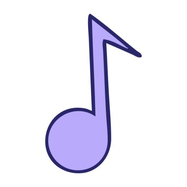 Parlak neon renkli bir nota karikatürü.