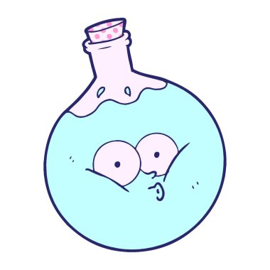 parlak neon renkli çizgi film iksiri