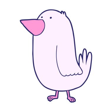 parlak neon renkli çizgi film kuşu