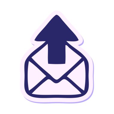 Parlak neon renkli şirin bir e-posta yazısının çıkartması