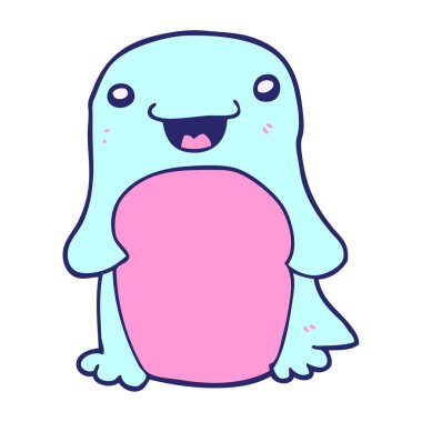 parlak neon renkli penguen çizgi filmi