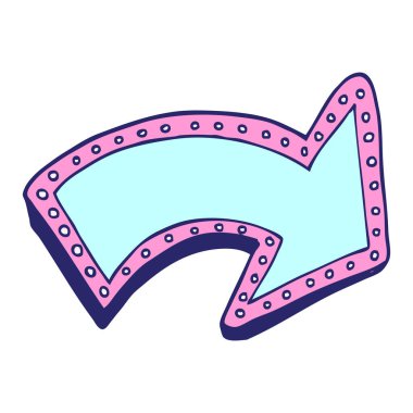 Parlak neon renkli ok pankartı tasarımı