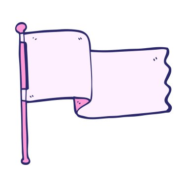 karikatür beyaz bayrak parlak neon renk dalgalanıyor