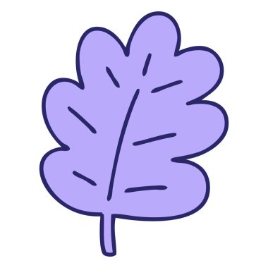 parlak neon renkli basit ama muhteşem bir yaprağın karikatürü
