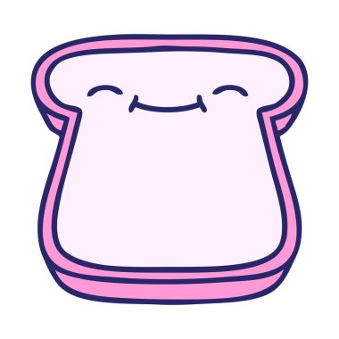 Yüzü parlak neon renkli bir ekmek dilimi.