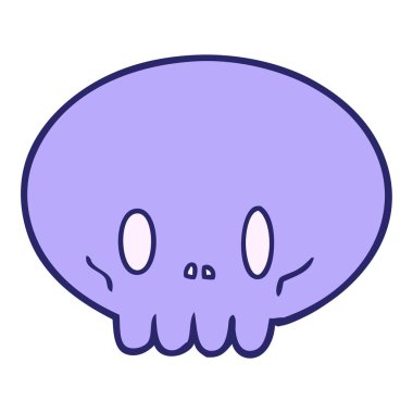 parlak neon renkli karikatür kafatası