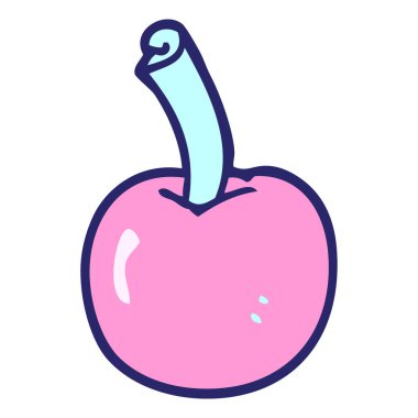 parlak neon renkli kirazlı çizgi film