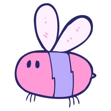 parlak neon renkli çizgi film arısı