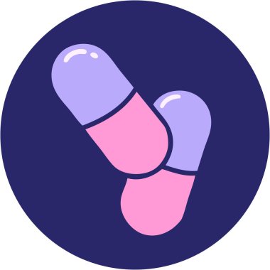 Parlak neon renkli hapların ikonik dövme görüntüsü