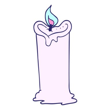 parlak neon renkli çizgi film mumu