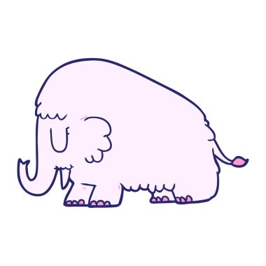 parlak neon renkli çizgi film mamutu