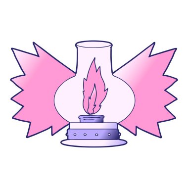 parlak neon renkli çizgi film feneri