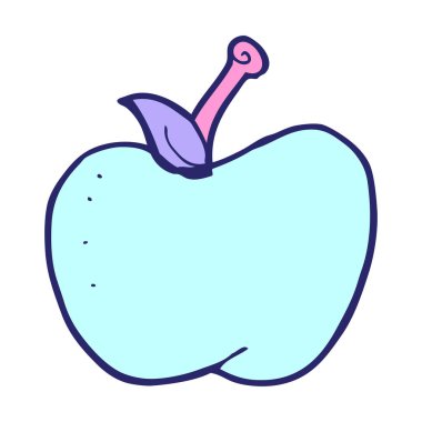 parlak neon renkli çizgi film elması