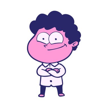 çizgi film mutlu adam parlak neon renkli