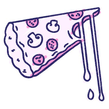 Pizza Tebeşiri Parlak neon rengi çiziyor