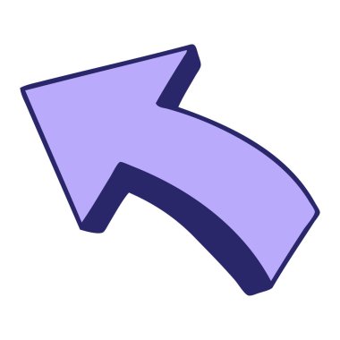 parlak neon renkli işaret eden bir okun karikatürü