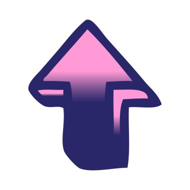 parlak neon renkli işaret eden bir okun gölgelendirilmiş çizgi filmi