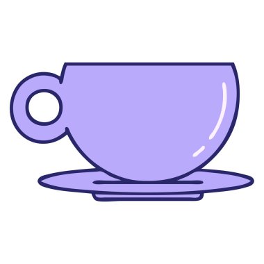 parlak neon renkli kahve ya da çay fincanı karikatürü