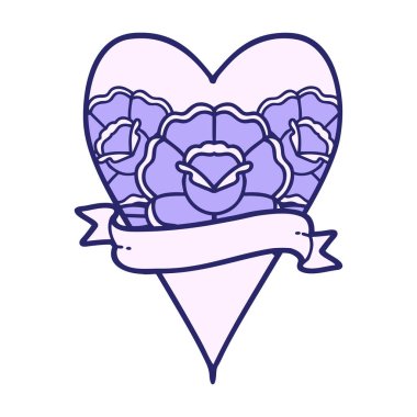 Parlak neon renkli çiçek kalp tasarımı