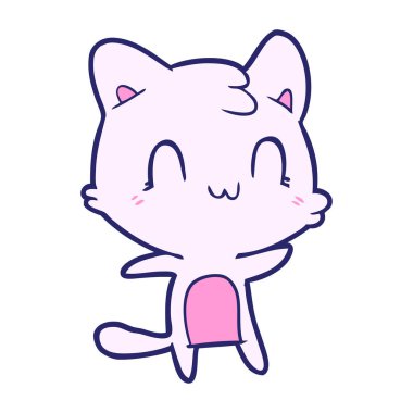 çizgi film mutlu kedi parlak neon renkli