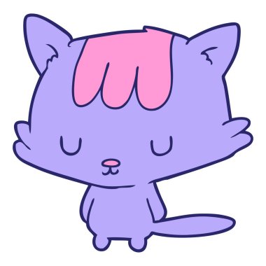 parlak neon renkli çizgi film kedisi