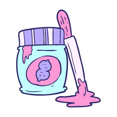 parlak neon renkli fıstık ezmesi kavanozu