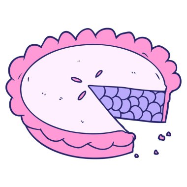 parlak neon renkli yaban mersini turtası çizgi filmi