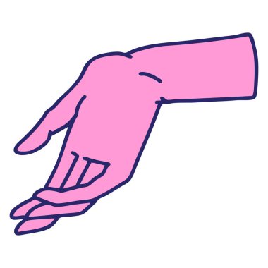 Parlak neon renkli bir elin ikonik dövme şekli