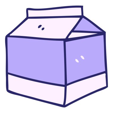 El çizimi çizgi film eli parlak neon renginde garip bir süt karikatürü çizdi