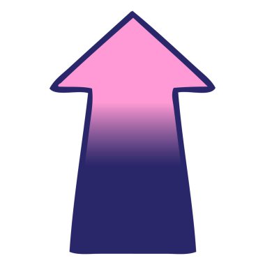 parlak neon renginde gölgelendirilmiş çizgi film oku