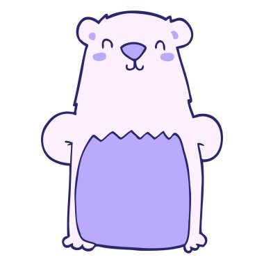 parlak neon renkli çizgi film ayısı