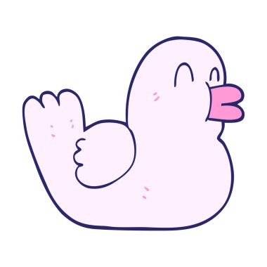 çizgi film karalaması parlak neon renkli mutlu ördek