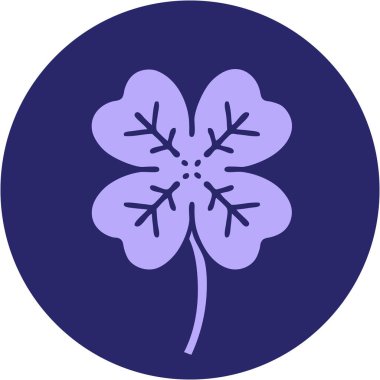 Parlak neon renkli 4 yapraklı yoncanın ikonik dövme şekli