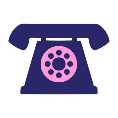 Parlak neon renkli eski tarz telefon