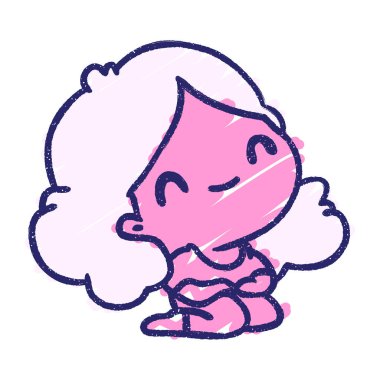 Neşeli Kadın Tebeşiri Parlak neon rengi çiziyor