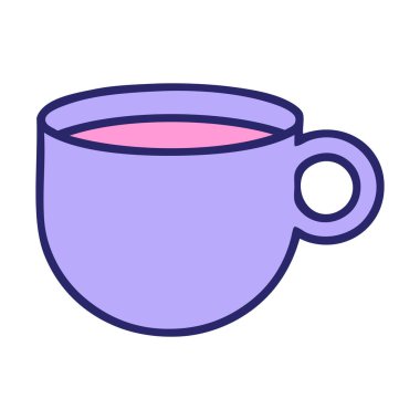 Parlak neon renkli kahve fincanının ikonik dövme şekli