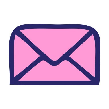 Parlak neon renkli kağıt bir zarfın sevimli karikatürü