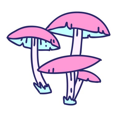 çizgi film mantarları vahşi ve parlak neon renginde ücretsiz büyürler.