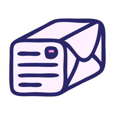 parlak neon renkli bir kağıt parselinin gradyan gölgelendirilmiş karikatürü