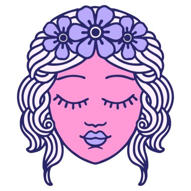 Parlak neon renkli genç kızların ikonik dövme görüntüsü