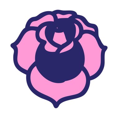 Parlak neon renkli geleneksel bir çiçek dövmesi.