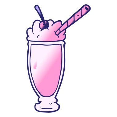 parlak neon renkli karikatür milkshake 'i