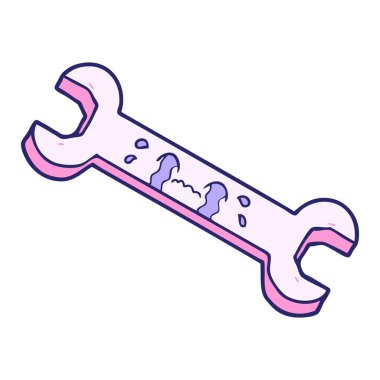 çizgi film ağlayan anahtarı parlak neon renginde