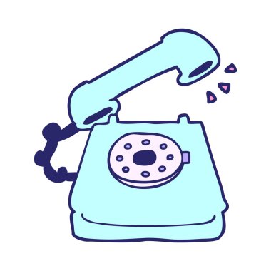 çizgi film eski telefon parlak neon rengi