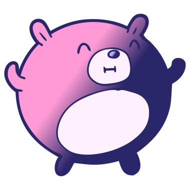 parlak neon renkli çizgi film ayısı